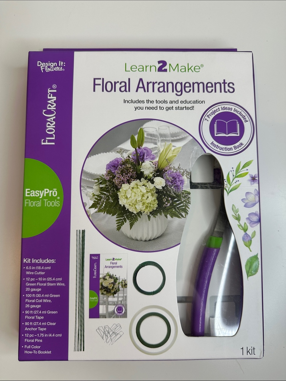 Learn2Make Floral Arrangements Kit - Purple & White